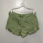 Free People  Olive Green Loving Good Vibrations Cut Off Boho Denim Shorts 29 Photo 2