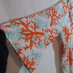 Mud Pie Bag Lady Swimsuit Vacation Beach Sheer Coral Print Cover Up Linen Size L Photo 3