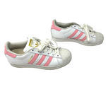 Adidas  size 5 EVM 004001‎ white pink clamshell toe lace up sneakers superstar Photo 3
