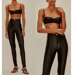 Buttons NWT Agua De Coco High-Waisted Body-Fit Straight Pants Black Women's P/S Photo 1