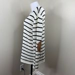 August Most August Mist Stripe White Black Elbow Patch Brown Sweater Pullover Women’s Sz XXL Photo 2