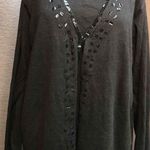 Victoria Jones Black Long Sleeves Sequin Details Embellished Top 2x Photo 1