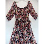 Premier Amour Maxi Dress Floral Print Sheer Overlay Bohemian‎ Size 16 Black Photo 2