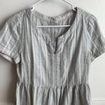 Ellison Gray Vertical Striped Short Sleeve Blouse Photo 4