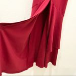 Privy Burgundy Wine Halter Long Gown Dress L Photo 11