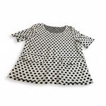 Polka Dot Tunic Top with Pockets, Short Sleeve, Casual Everyday Wear White Size L Photo 1
