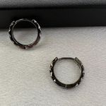 Small Hoop Earrings for Men Women Streetwear Unisex Style Black Photo 2