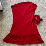 NWOT MNG Casual Vibrant Red Sleeveless Wrap Mini Dress w/ Ruffle Hem Photo 7