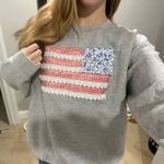 Patchwork hoodie American flag Gray Size M Photo 0