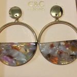 C&C California Gold and Acrylic Circle Earrings Photo 2