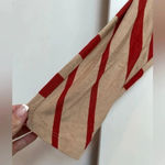 Bebe | Hyde Park Diamond Stripe Boatneck Fitted Dress Red Tan Size L Large NWT Photo 3