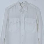 MOTHER Off White The Cadet It's Very Cool French Button Down Shirt 100% Silk XS Photo 4