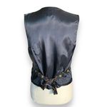 Vintage Deadstock Lizsport Tailored Suit Vest Black Fleur Photo 2