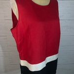 Worthington colorblock top red, black, white linen blend sleeveless size 12 Photo 5