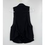 Free People  Black Vest Sleeveless Blazer Tuxedo Shawl Lapel Back Detail L Photo 5