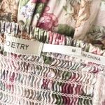 Poetry  Floral Button-Down Dress with Woven Belt Size Medium Tan Pink Spring Photo 8