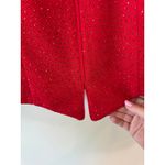 Jessica Howard Zip Up Tasseled Embossed Crew Neck Blazer Red Women's Size 12P Photo 2