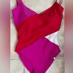 Summersalt  Marina Lava Hibiscus Red and Pink Colorblock One Piece Swimsuit 10 Photo 0