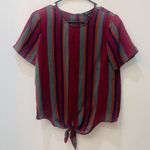 Madewell Button Back Tie Tee in Rosalinda Stripe sz XS Photo 0