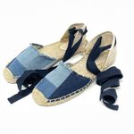 Soludos  Denim Patch Espadrilles Flats size 8 Blue Tie Photo 0