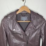 Tinley Road taupe washed real leather Moto jacket size S Gray Photo 2