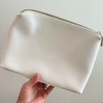 STAUD  White Leather Make Up Bag Cosmetic Bag Dopp Bag Photo 0