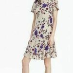 Banana Republic  FLORAL DROP WAIST TSHIRT DRESS GRAY RED BLUE PURPLE SIZE 8 Photo 0
