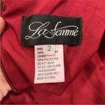 La Femme 28571 Prom Dress Satin Empire Waist Sleeveless Gown Wine Size 2 Photo 5