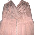Womens Romper Shorts Size M Maxi Sheer Cape Pink Crochet Sleeveless Junior NWT Photo 7