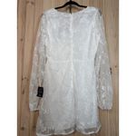Lulus NWT  Angelic Bliss White Embroidered Puff Sleeve Mini Dress Bridal Party L Photo 7