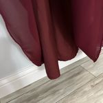 JJ's House Womens Bridesmaids Dress Formal Long Lace Size 6 Burgundy Sleeveless Photo 7