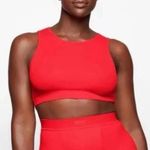 SKIMS Size 4X RUNS SMALL Cotton Rib Super Crop Tank Ruby AP-CRP-1399 NWT Photo 3