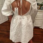 Endless Rose Open Back Floral Jacquard Puff Dress Photo 1