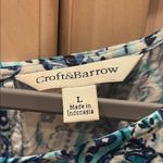Croft & Barrow  Teal and White Paisley Midi Dress Photo 1
