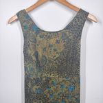 Vintage Y2K Dress Women Size 6P Green Blue Leopard Floral Dark Romantic Boho Photo 2