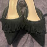 Antonio Melani Black suede kitten heels with fringe Photo 0