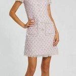 Mac Duggal Pink Cap Sleeve Floral Button Down Pink Shift Dress XS Photo 0