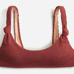 J.Crew Scrunchie Knotted Scoop Neck Textured Bikini Top in Chimney Sz XXL NEW Photo 0