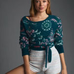 Anthropologie  Daily Practice Floral Open Back Fuzzy Sweater, XS Photo 0