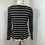 Ralph Lauren LAUREN  Black Gold Stripe Metallic Long Sleeve Crew Neck Top Shirt M Photo 2