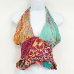 Anthropologie  Love The Label Womens Floral Boho Patchwork Halter Tank Top Size S Photo 3