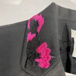 Milano Silk Wool Embroidered Blazer Black Size 8 Photo 3