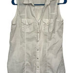 Eden & Olivia Women's Anthropologie Eden Olivia Sleeveless White Lagenlook Blouse Small #2658 Photo 0