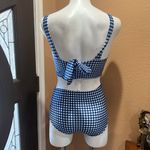 Checkered two piece swimsuit Blue Size undefined Photo 4