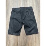 Free People  Womens Faux Suede Fitted Biker Shorts Size L XS Black Stretch‎ Photo 2