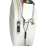 Karl Lagerfeld Maybelle Pebble Leather Pride Strap Purse White Rainbow Photo 3