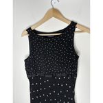 Ann Taylor Vintage Dress Womens Size 10 Black Polka Dots Tan Ruffle Trim Ribbon Photo 1