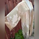 Vintage Natori 100% Silk Peach & Purple Ombré Floral Kimono Size Small Pink Photo 2