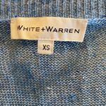 White + Warren V Neck Linen Lightweight Long Sleeve Sweater Pale Blue XS Photo 2