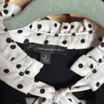 Adrianna Papell Black Sweater Blouse w/ white & black polka dots tie Size Small Photo 4